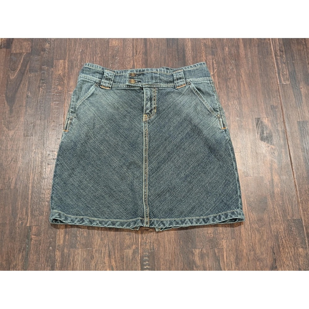 Vintage GAP Jeans Skirt‎ Womens 4 29 Blue Denim Stretch Double Button Y2K 00s